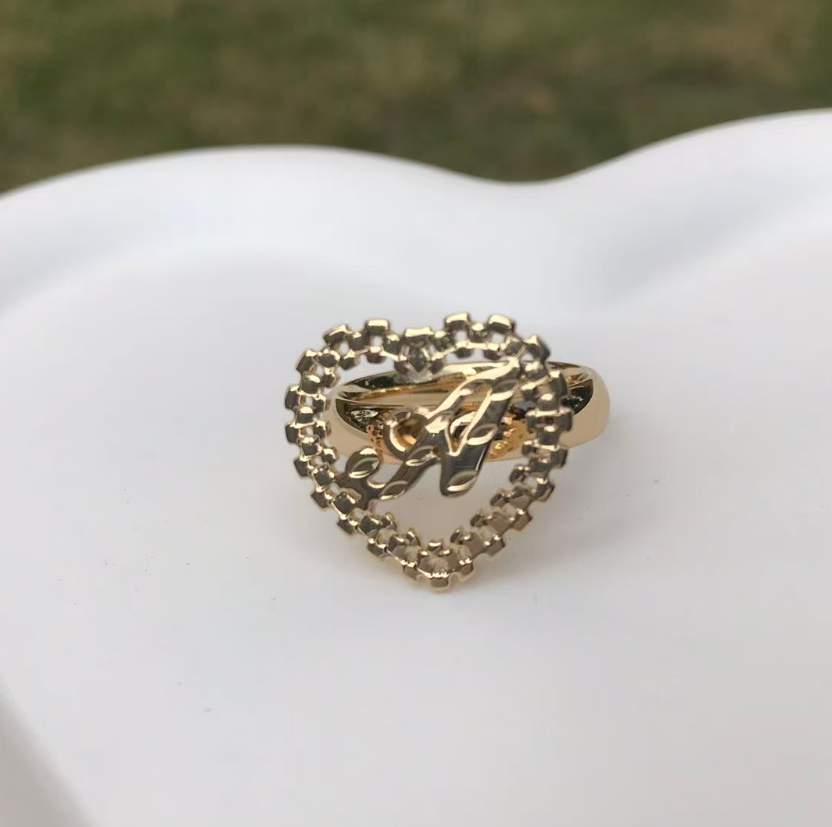 Initial Rolex Heart Ring