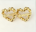 Twist Heart Name Studs