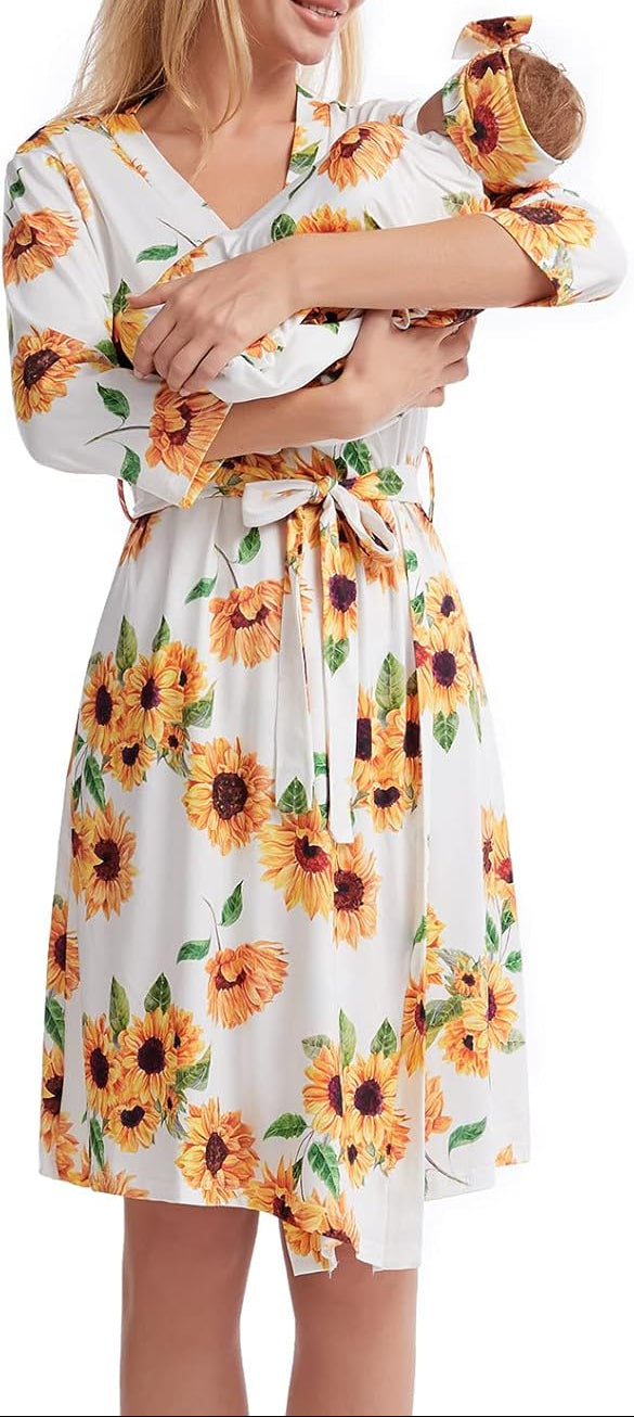 Mommy & Me Robe/ Swaddle Set